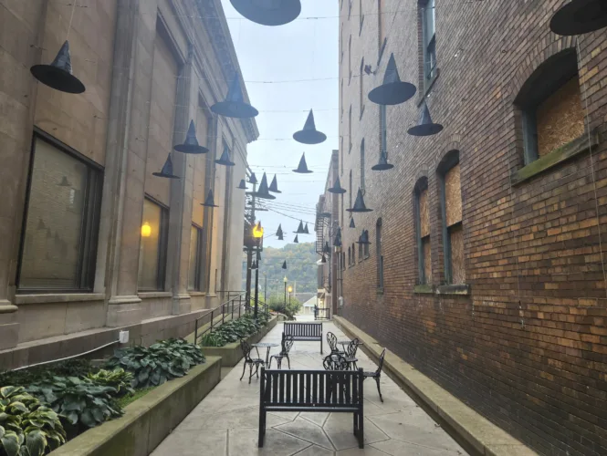 Umbrella Alley transformed into Witches Way